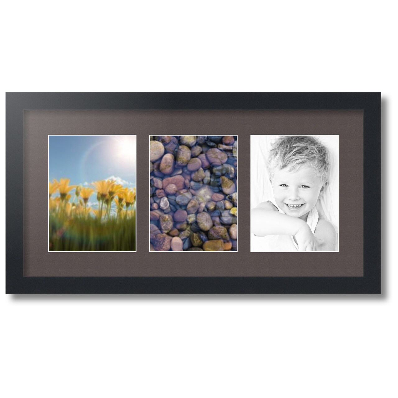 ArtToFrames Collage Photo Picture Frame with 3 - 6x8 inch Openings, Framed in Black with Over 62 Mat Color Options and Plexi Glass (CSM-3926-782)